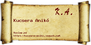 Kucsera Anikó névjegykártya
